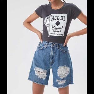 Levi’s 501 Ripped Bermuda Denim Shorts